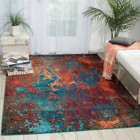 2' X 4' Atlantic Abstract Power Loom Non Skid Area Rug